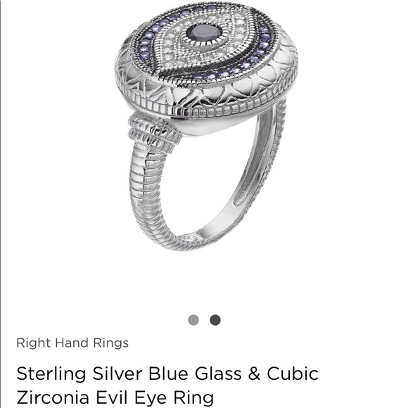 Evil Eye Ring-Sterling Silver cubic zirconia/blue stone w/ accents-NWT BOXED - Picture 4 of 12